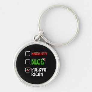Naughty Nice Puertorican Santa Holiday Süß Schlüsselanhänger
