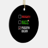 Naughty Nice Puertorican Santa Holiday Sweet Keramik Ornament (Rechts)