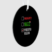 Naughty Nice Puertorican Santa Holiday Sweet Ornament (Vorderseite)