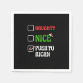 Naughty Nice Puertorican Santa Holiday Sweet  Serviette (Vorderseite)
