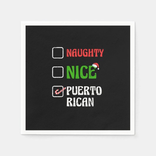 Naughty Nice Puertorican Santa Holiday Sweet  Serviette (Vorderseite)