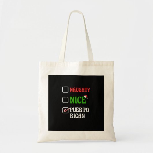 Naughty Nice Puertorican Santa Holiday SweTote Bag Tragetasche (Vorne)