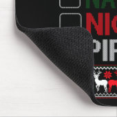 Naughty Nice Rate Funny Christmas Checklist Ugly T Mousepad (Ecke)
