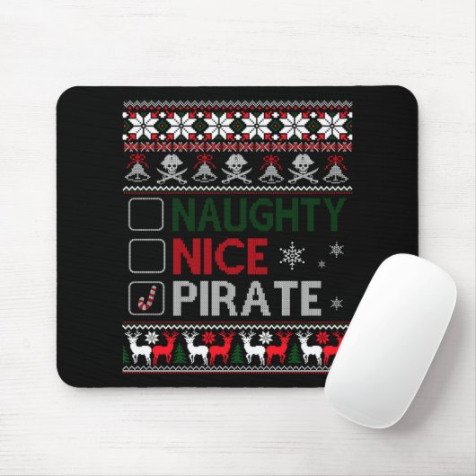 Naughty Nice Rate Funny Christmas Checklist Ugly T Mousepad (Mit Mouse)