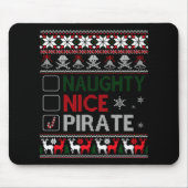Naughty Nice Rate Funny Christmas Checklist Ugly T Mousepad (Vorne)