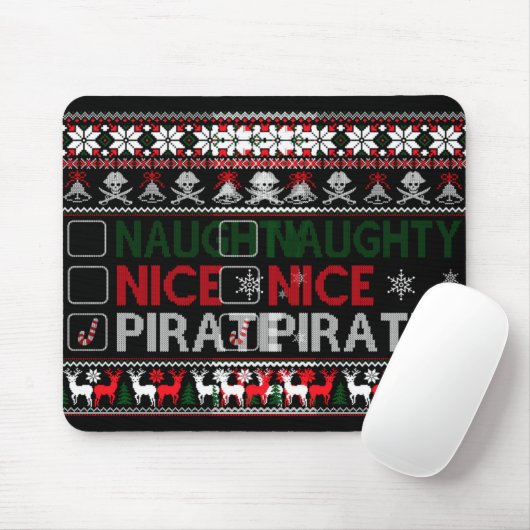 Naughty Nice Rate Funny Christmas Checklist Ugly T Mousepad (Mit Mouse)