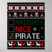 Naughty Nice Rate Funny Christmas Checklist Ugly T Poster (Vorne)