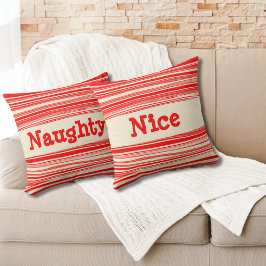 Naughty Nice Red Peppermint Candy Marmorstreifen Kissen