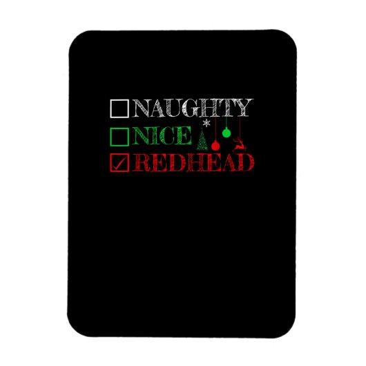 Naughty Nice Redhead Christmas Funny Holiday Magnet (Vertikal)