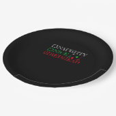 Naughty Nice Redhead Christmas Funny Holiday Pappteller (Schrägansicht)