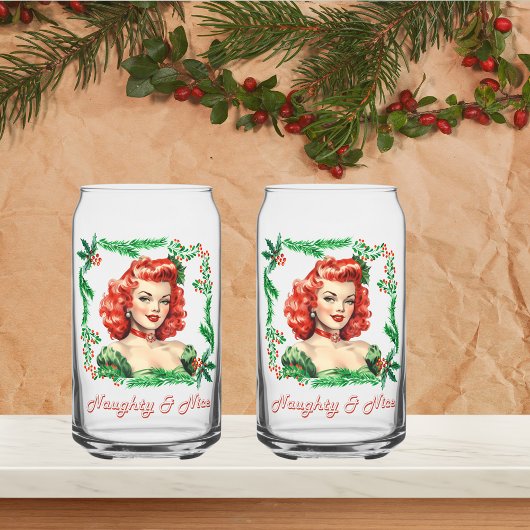 Naughty & Nice Retro Christmas Pinup Dosenglas