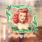 Naughty & Nice Retro Christmas Pinup Fensteraufkleber (Blatt 2)