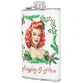 Naughty & Nice Retro Christmas Pinup Flachmann (Links)
