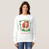 Naughty & Nice Retro Christmas Pinup Sweatshirt (Vorne ganz)