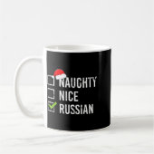 Naughty Nice Russian Shirt Santa Funny Russia Chri Kaffeetasse (Links)