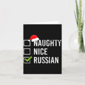 Naughty Nice Russian Shirt Santa Funny Russia Chri Karte (Vorderseite)
