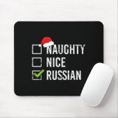 Naughty Nice Russian Shirt Santa Funny Russia Chri Mousepad (Mit Mouse)