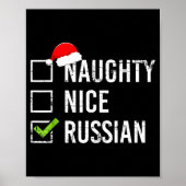 Naughty Nice Russian Shirt Santa Funny Russia Chri Poster (Vorne)