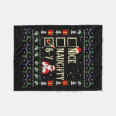 Naughty Nice Six Seven Kids Ugly Christmas Sweater Fleecedecke (Vorderseite (Horizontal))