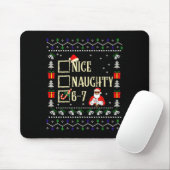 Naughty Nice Six Seven Kids Ugly Christmas Sweater Mousepad (Mit Mouse)