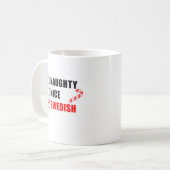 Naughty Nice Swedish Christmas Design Coffee Tasse (Vorderseite Links)
