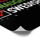 Naughty Nice Swedish Christmas Pajamas Santa Claus Poster (Ecke)