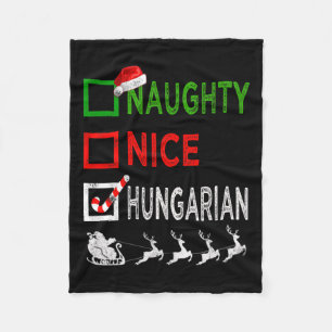 Naughty Nice Ungarisch Christmas Pajamas Funny San Fleecedecke
