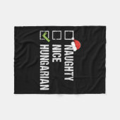 Naughty Nice Ungarisch Ungarn Weihnachtsgif Fleecedecke (Vorderseite (Horizontal))