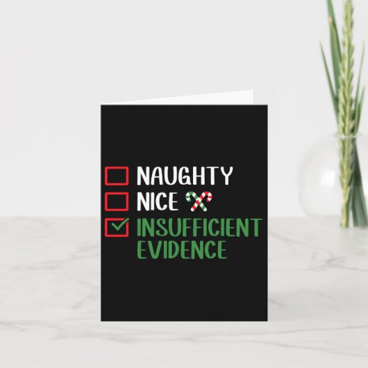 Naughty Nice ungenügende Beweisliste Karte (Vorderseite)