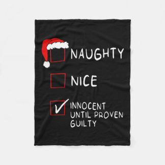 Naughty Nice unschuldig bis schuldig Weihnachten M Fleecedecke