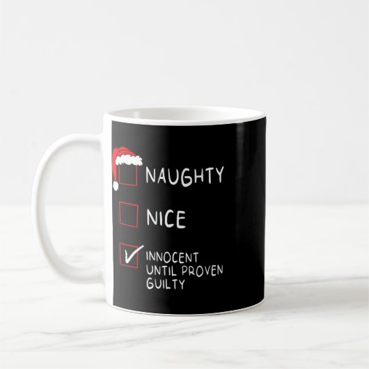 Naughty Nice unschuldig bis schuldig Weihnachten M Kaffeetasse (Links)