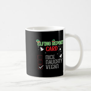 Naughty Nice Vegan Report Card passt zu Weihnachte Kaffeetasse