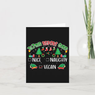 Naughty Nice Vegan Report Card passt zu Weihnachte Karte