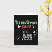 Naughty Nice Vegan Report Card passt zu Weihnachte Karte (Gelbe Blume)
