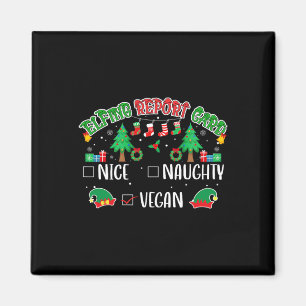 Naughty Nice Vegan Report Card passt zu Weihnachte Magnet