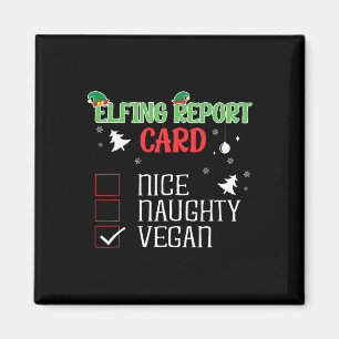 Naughty Nice Vegan Report Card passt zu Weihnachte Magnet