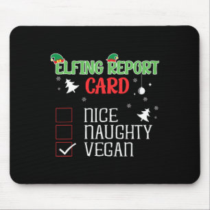 Naughty Nice Vegan Report Card passt zu Weihnachte Mousepad