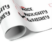 Naughty Nice Whiskey Weihnachtsliste Geschenkpapier (Rolleneckpunkt)