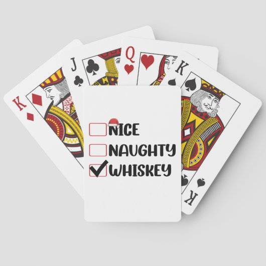 Naughty Nice Whiskey Weihnachtsliste Spielkarten (Rückseite)