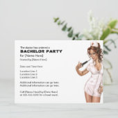 Naughty Nurse Bachelor Party lädt ein Einladung (Stehend Vorderseite)