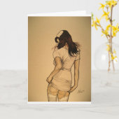 Naughty Nurse Karte (Gelbe Blume)