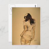 Naughty Nurse Postkarte (Vorne/Hinten)