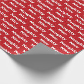 Naughty oder hübsch rot weiß, modern und lustig ni geschenkpapier (Ecke)