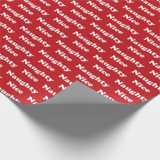 Naughty oder hübsch rot weiß, modern und lustig ni geschenkpapier (Ecke)