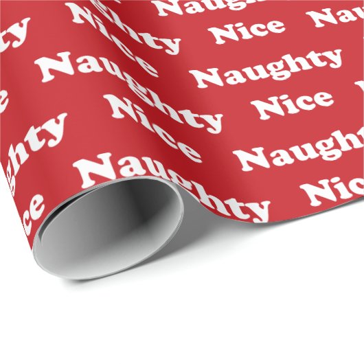 Naughty oder hübsch rot weiß, modern und lustig ni geschenkpapier (Rolleneckpunkt)