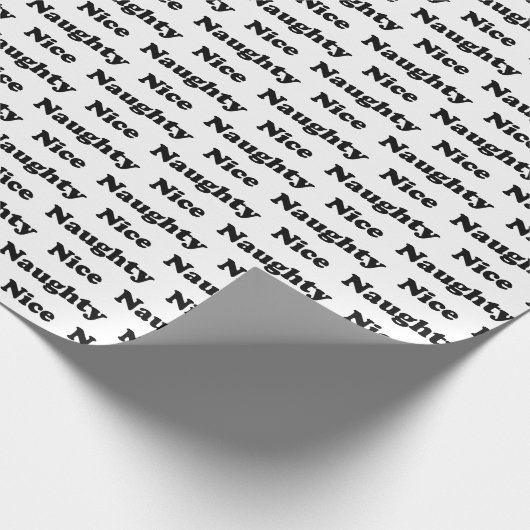 Naughty oder hübsch weiß Schwarz modern lustig nie Geschenkpapier (Ecke)