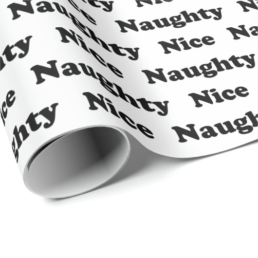 Naughty oder hübsch weiß Schwarz modern lustig nie Geschenkpapier (Rolleneckpunkt)