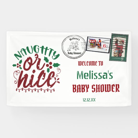 Naughty oder netter Brief des Weihnachtsmanns Empf Banner (Horizontal)
