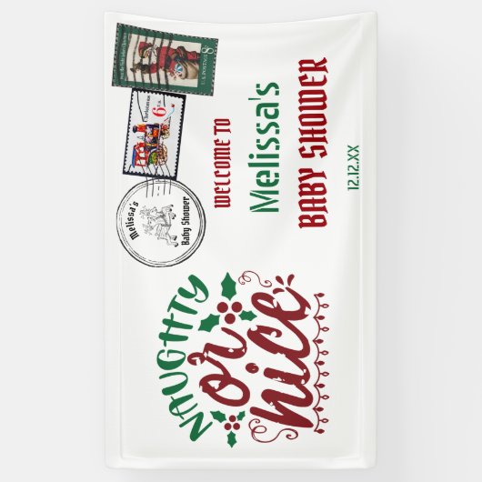 Naughty oder netter Brief des Weihnachtsmanns Empf Banner (Vertikal)