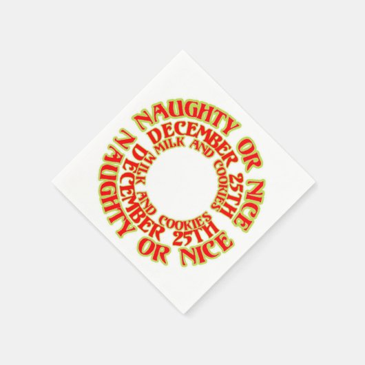 Naughty oder Nice 25. Dezember Milch und Cookies R Serviette (Ecke)